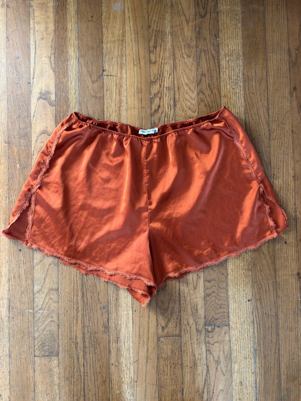 Abercrombie & Fitch Satin Sleep Shorts in Burnt Orange Size L